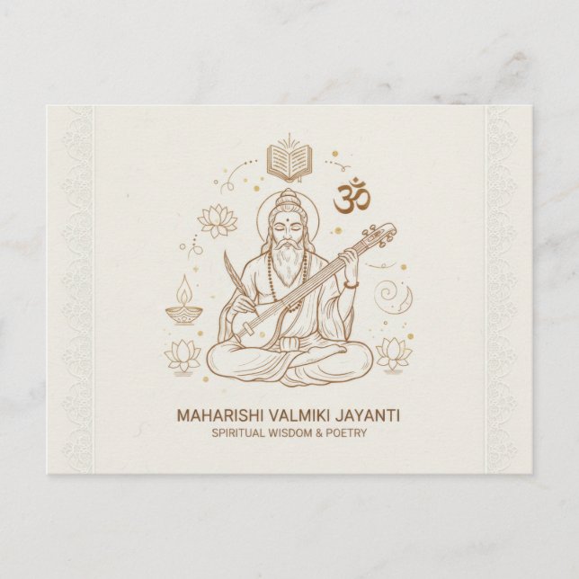 Postale Carte de célébration Valmiki jayanti (Devant)