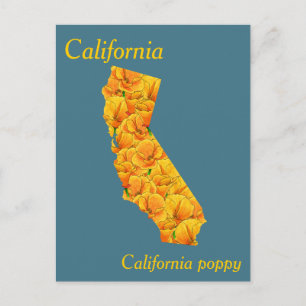 Postale Carte de collage des fleurs de l'État de Californi