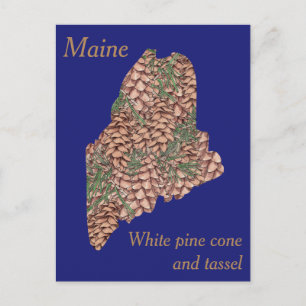 Postale Carte de collage des fleurs de l'État du Maine