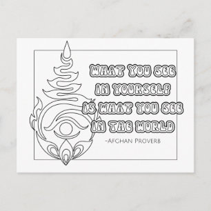 Postale Carte de coloriage proverbe afghan