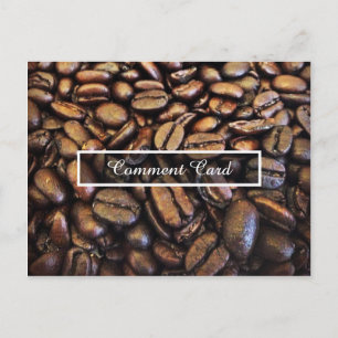 Postale carte de commentaire grains de café