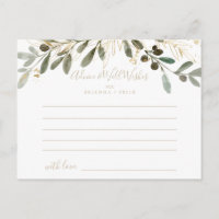 Carte de conseil Mariage de automne Gold Green
