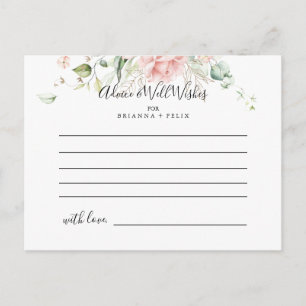 Postale Carte de conseil Mariage Floral Gold Green Folial
