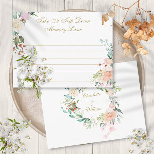 Postale Carte de conseil rose Watercolor Floral Memories