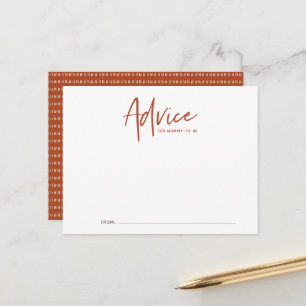 Postale Carte de conseils de baby shower Boho Script