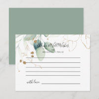 Carte de conseils de mariage à calligraphie d'euca