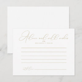 Postale Carte de conseils de mariage chic de classe or