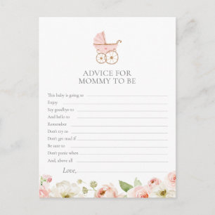 Postale Carte de conseils pour maman à la baby shower flor