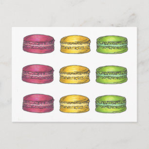 Postale Carte de cookie Macaron Macaron Français Multicolo