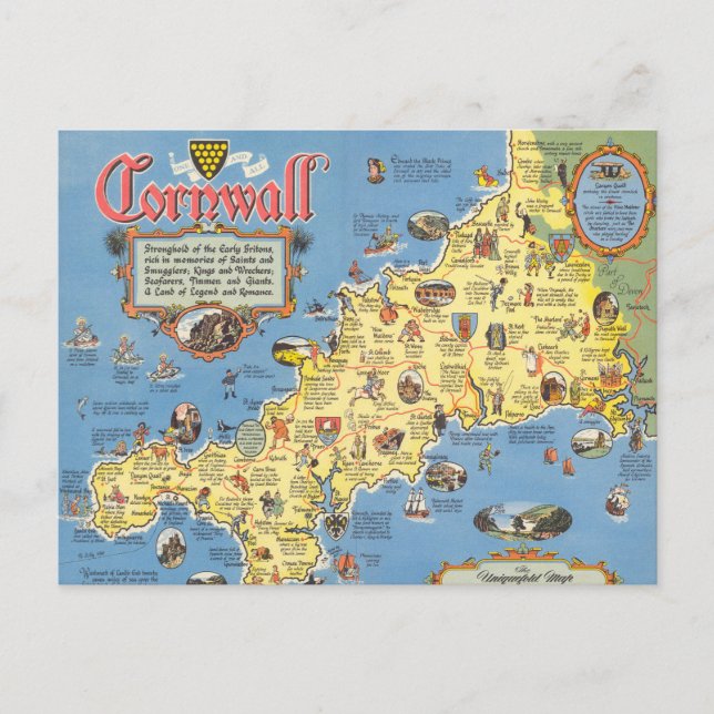Postale Carte de Cornwall, Angleterre (Devant)