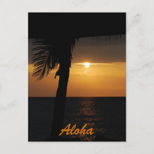 Postale Carte de coucher de soleil Aloha Hawaiian
