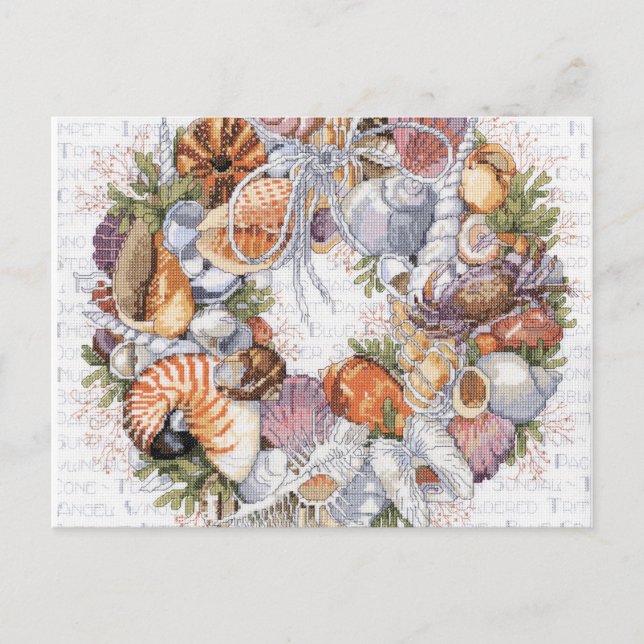 Postale Carte de couronne de coquillage (Devant)