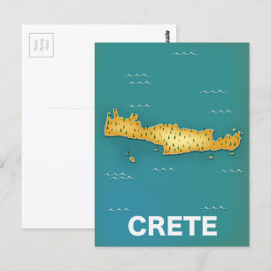 Postale Carte de Crète affiche de voyage
