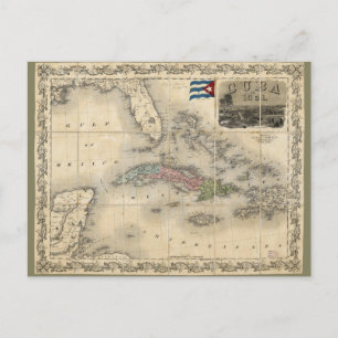 Postale Carte de Cuba par J.H. Colton (1851)