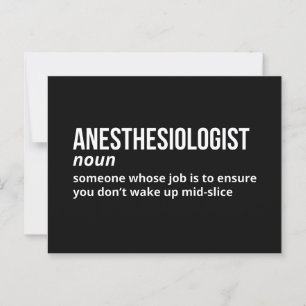 Postale Carte de définition d'anesthésiste Witty
