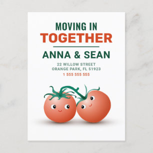 Postale Carte de déménagement ensemble avec un couple de t