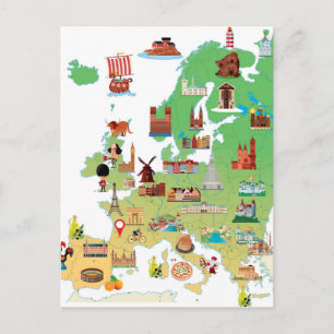 Postale Carte de dessin animé Europe