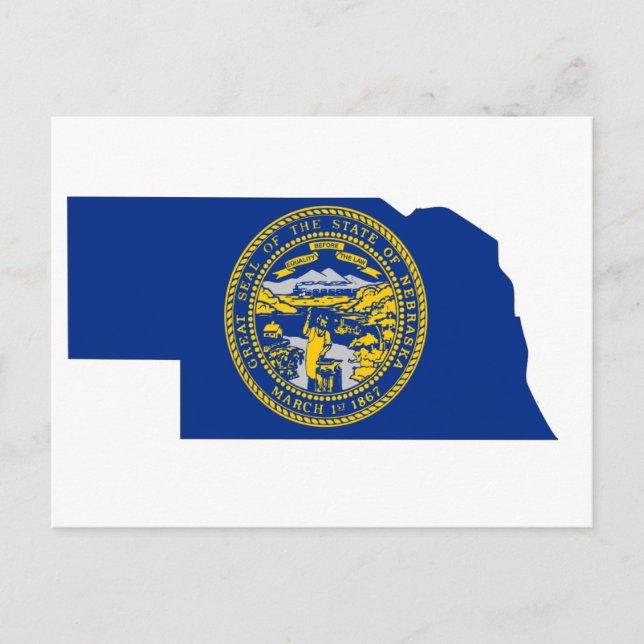 Postale Carte de drapeau du Nébraska (Devant)