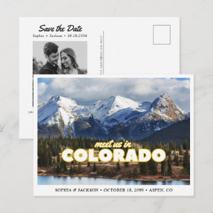 Postale Carte de faire-part de mariage à la montagne du Co