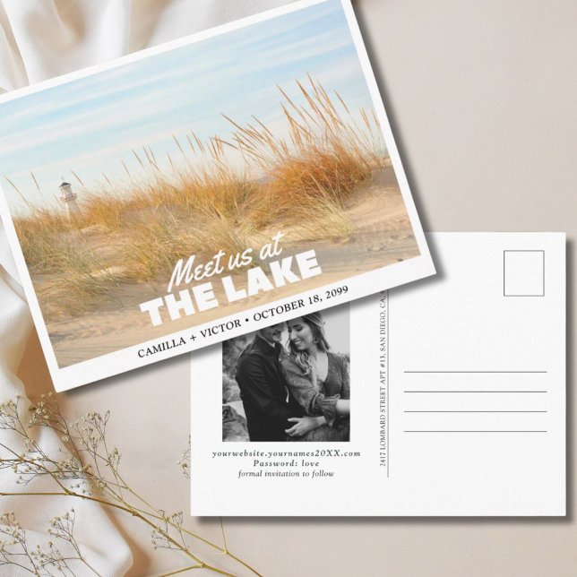 Postale Carte de faire-part de mariage des Grands Lacs (Great Lakes Wedding Save the Date Postcard
)
