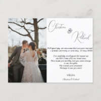 Carte de faire-part de mariage privé personnalisée