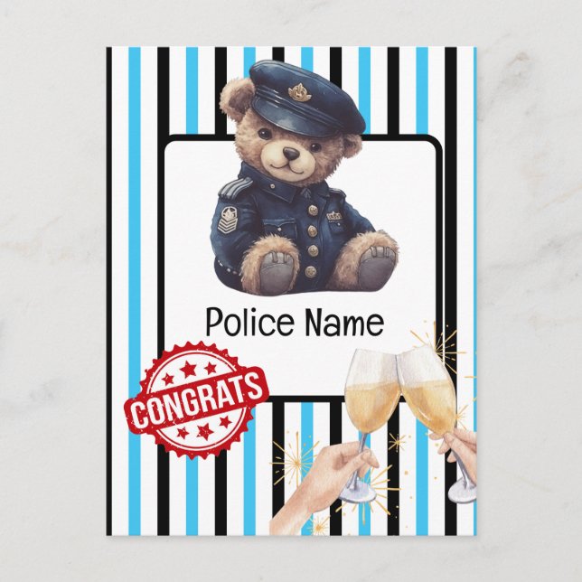 Postale Carte de félicitations de la police (Devant)