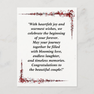 Postale Carte de Félicitations Mariage Florale Bourgogne |