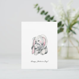 Postale Carte de Fête des Mères Éléphant et son Bébé