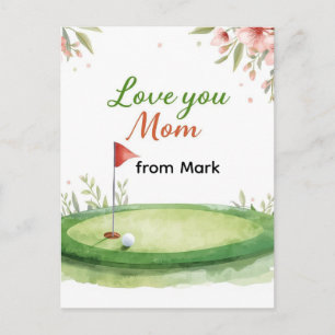 Postale Carte de fête des mères Golf pour maman