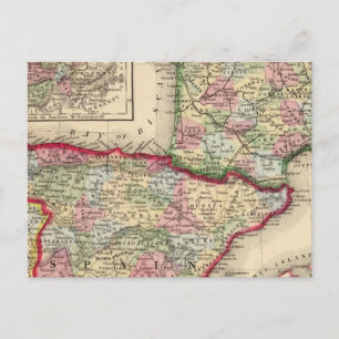 Postale Carte de France, Espagne, Portugal par Mitchell