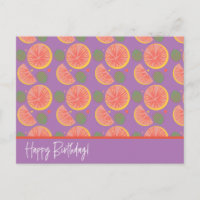 Carte de fruit pamplemousse motif confetti