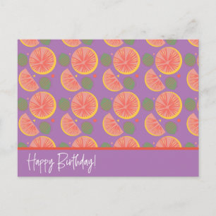 Postale Carte de fruit pamplemousse motif confetti
