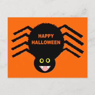 Postale Carte de Halloween Araignée Noire