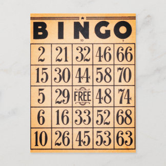 Postale Carte de jeu de bingo vintage
