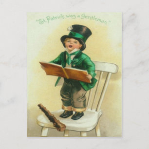 Postale Carte de jour vintage Cute Boy Shillelagh St Patri