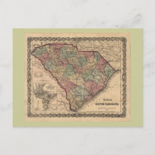 Postale Carte de la Caroline du Sud 1865