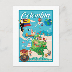 Postale Carte de la Colombie