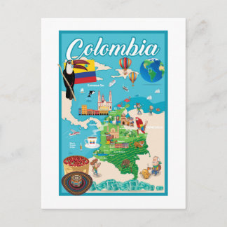 Postale Carte de la Colombie