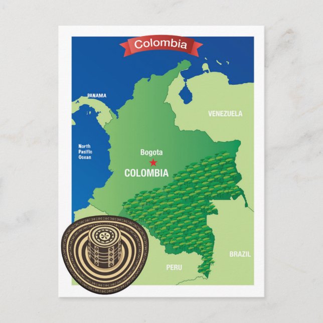 Postale Carte de la Colombie (Devant)