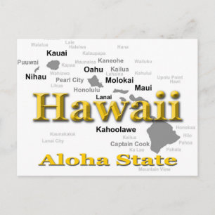 Postale Carte de la Fierté d'État d'Hawaii Silhouette