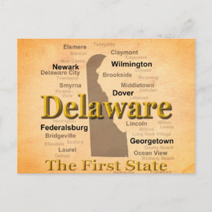 Postale Carte de la fierté d'état du Delaware âgé