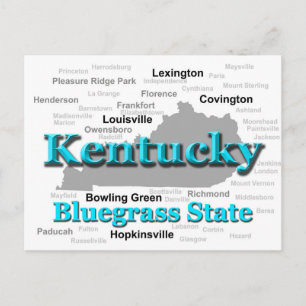 Postale Carte de la fierté d'État du Kentucky Silhouette