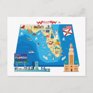 Postale Carte de la Floride