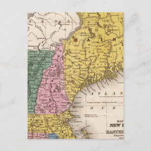 Postale Carte de la Nouvelle Angleterre ou des états