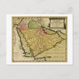 Postale Carte de la péninsule arabe du Moyen-Orient