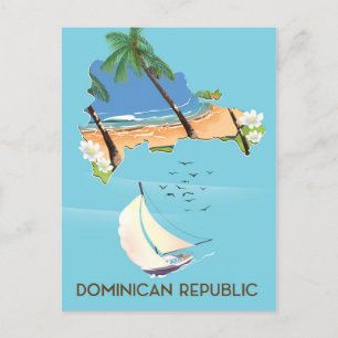 Postale Carte de la République dominicaine Affiche de voya