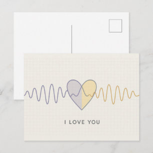 Postale Carte de la Saint-Valentin au rythme cardiaque min