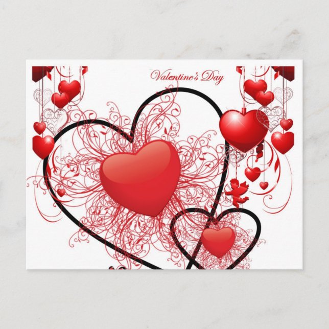 Postale Carte de la Saint-Valentin Joyeuse (Devant)