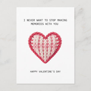 Postale Carte de la Saint-Valentin – Motif de cœur tricoté