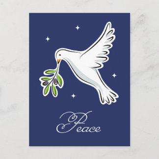 Postale Carte de la saison de la colombe blanche avec le t